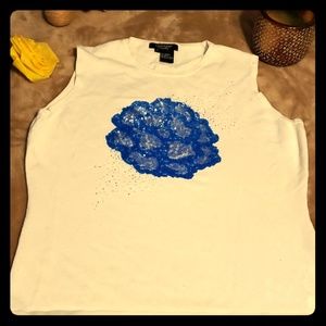 Blue Flower Beaded top